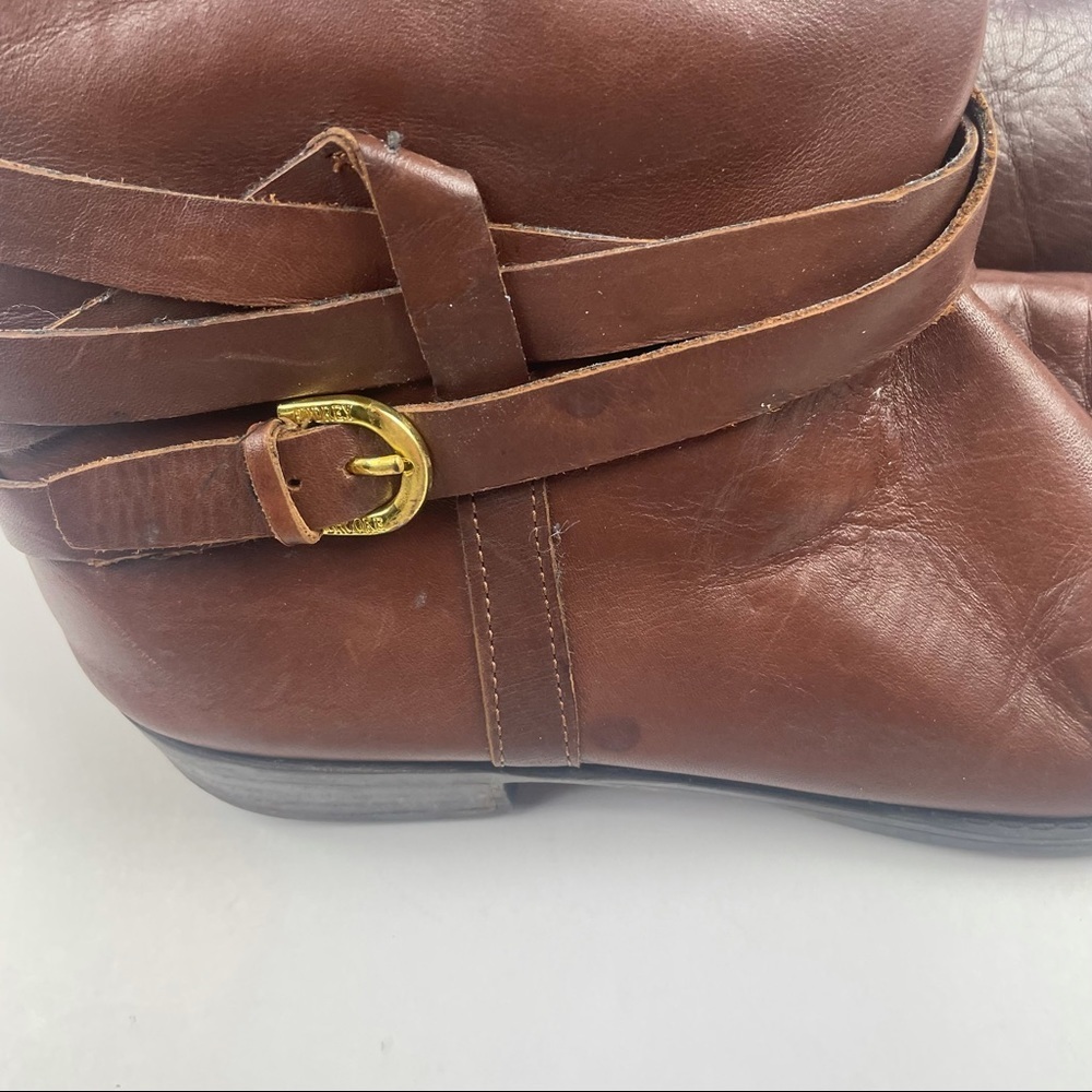 Audrey Brook brown Leather Zip Up Riding High Boots Size 8M - Picture 3 of 14